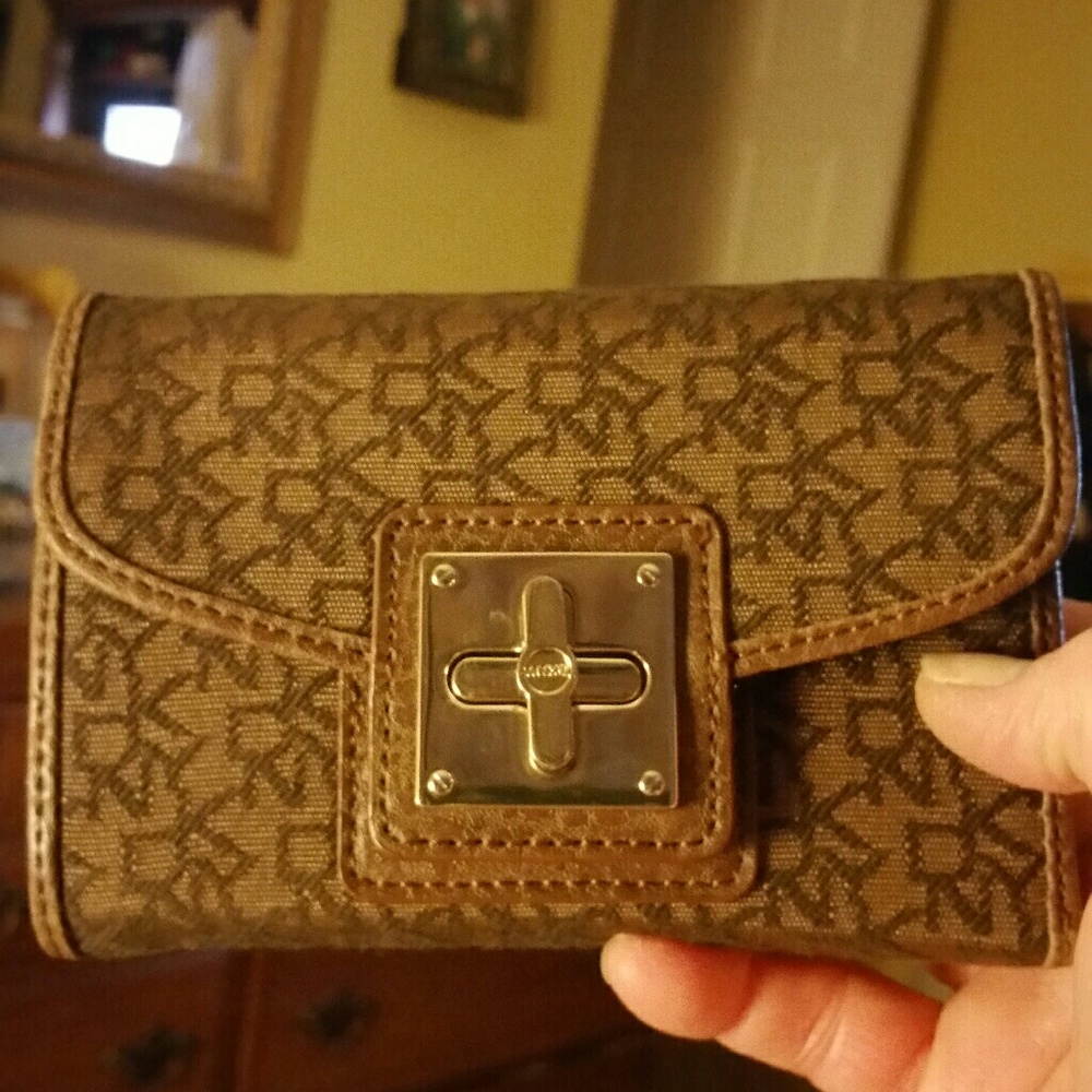 DKNY brown canvas wallet